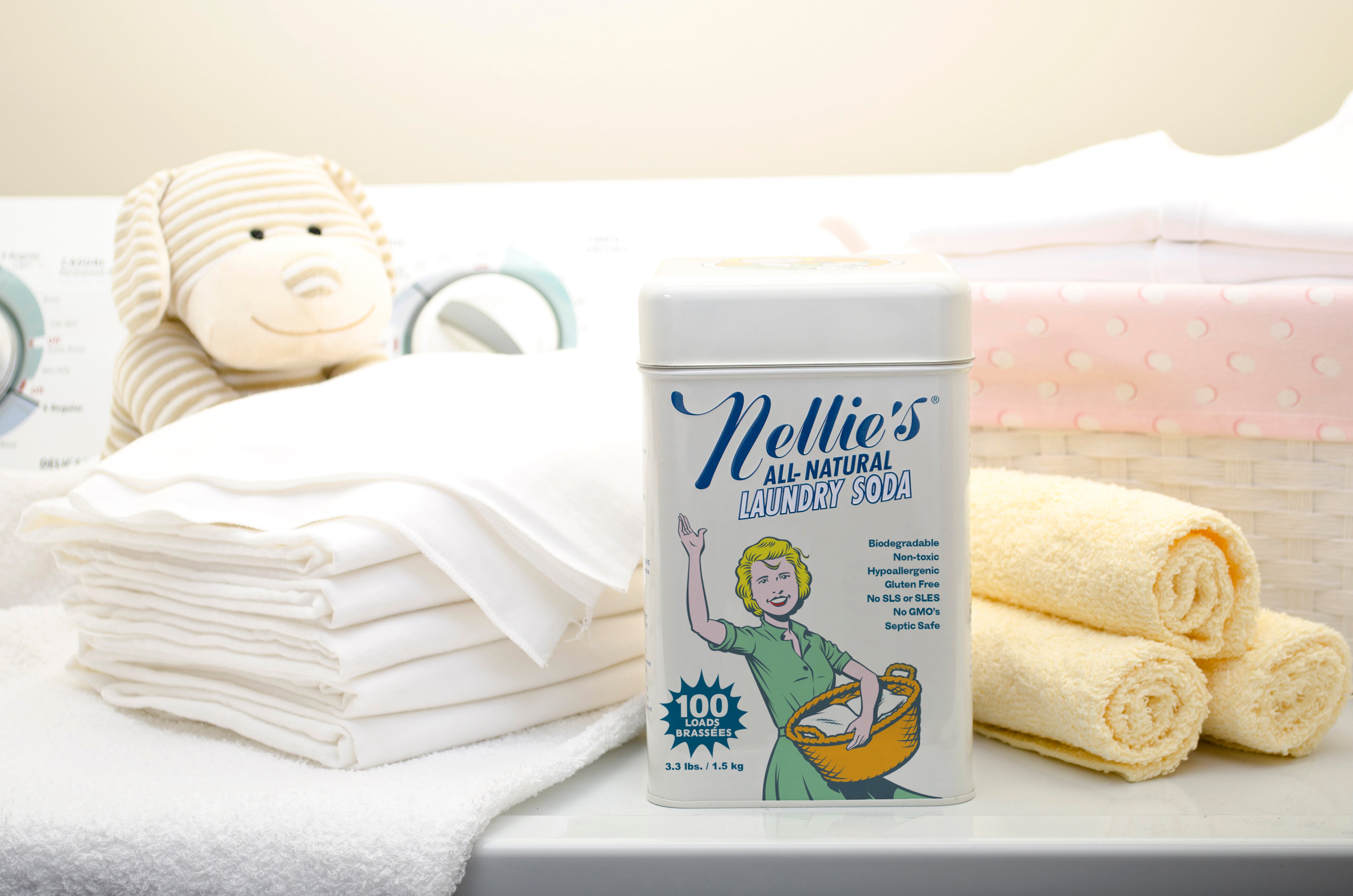 Nellie's All-Natural Laundry Soda - 3.3 lbs jar