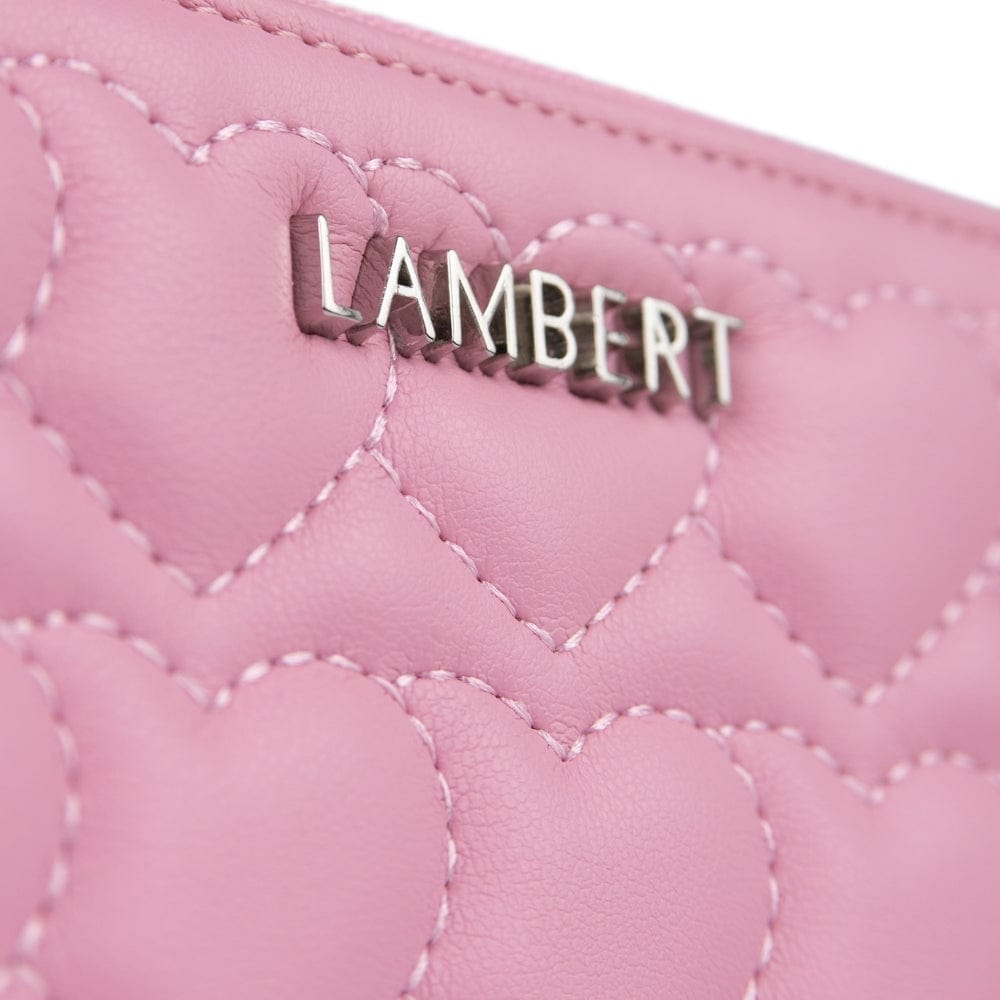 Lambert - The Fiona Quilted Wallet - all things being eco chilliwack - vegan and cruelty free purses and accessories - heart and logo detail