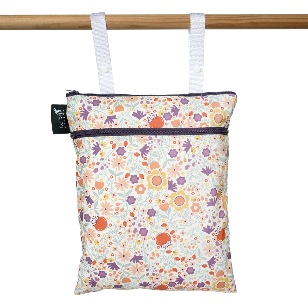 Colibri - Double Duty Wet Bag - Wild Flowers Pattern - All Things Being Eco - Zero Waste