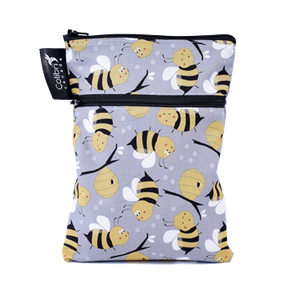 Colibri - Double Duty Reusable Mini Wet Bag -  Bumble Bee Pattern - All Things Being Eco - Zero Waste