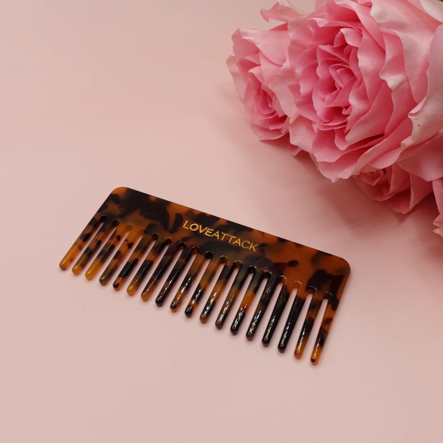 Love Attack - Cellulose Acetate Wide Tooth Detangling Hair Comb