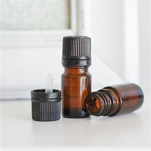 All Things Being Eco - 5ml Amber Euro Glass Bottle with Black Dropper Cap