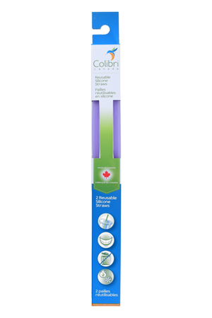 Colibri - 2 Pack Reusable Silicone Straws All Things Being Eco Chilliwack zero Waste Specialty Store Purple