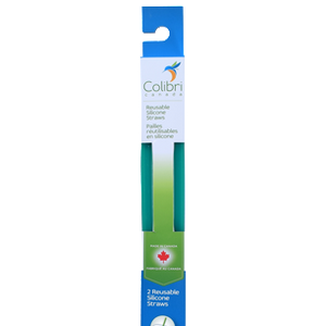 Colibri - 2 Pack Reusable Silicone Straws All Things Being Eco Chilliwack zero Waste Specialty Store Teal