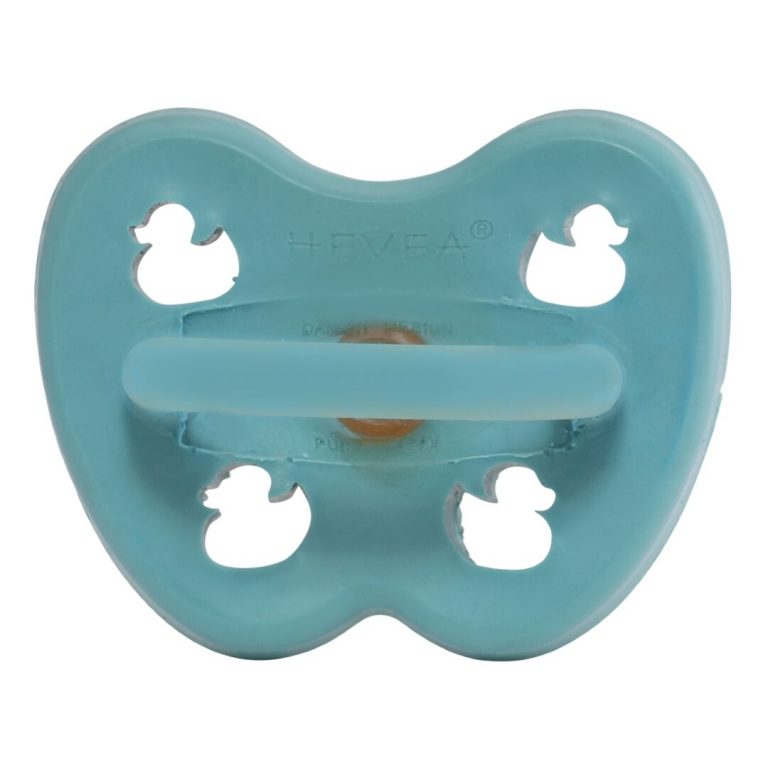 Hevea - Twilight Blue Natural Rubber Ducks Orthodontic Pacifier All Things Being Eco Chilliwack