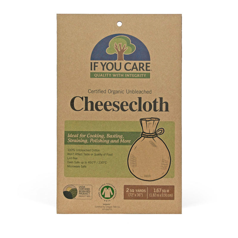 If You Care - 100% GOTS Certified Organic Cotton Unbleached Cheesecloth Zero Waste