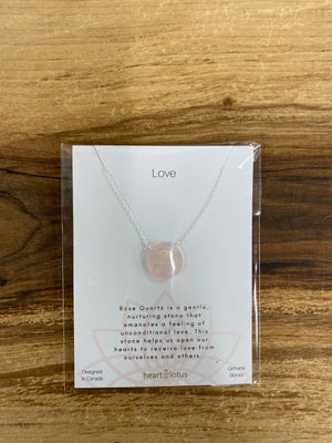 Heart and Lotus - Sterling Silver Precious Stone Necklaces
