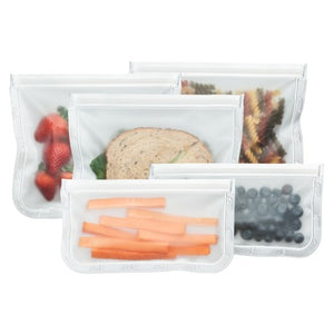 (re)zip Lay Flat Lunch & Snack Bag Kit Clear Reusable Zero Waste All Things Being Eco