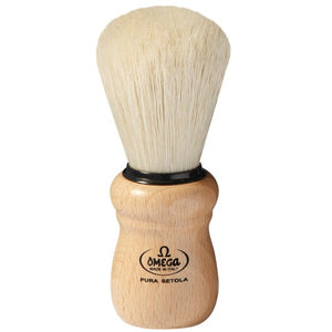 Omega - Wooden Handle Boar Bristle Shave Brush