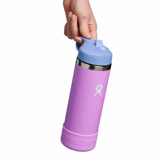Hydro Flask - 18oz. Kids Wide Mouth Straw Cap And Boot Insulated Bottle - ages 3 and up