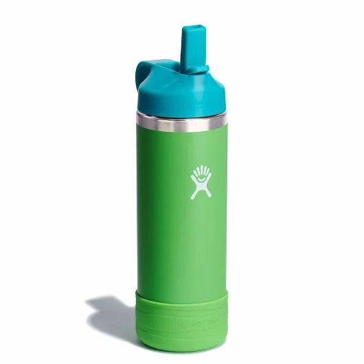 Hydro Flask - 18oz. Kids Wide Mouth Straw Cap And Boot Insulated Bottle - reusable water bottle with place to write your name