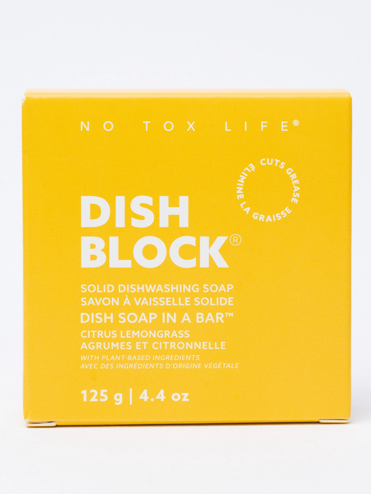 No Tox Life - Citrus Lemongrass Dish Block - Solid Dish Soap Bar