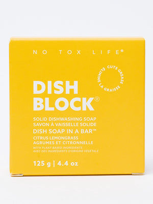 No Tox Life - Citrus Lemongrass Dish Block - Solid Dish Soap Bar