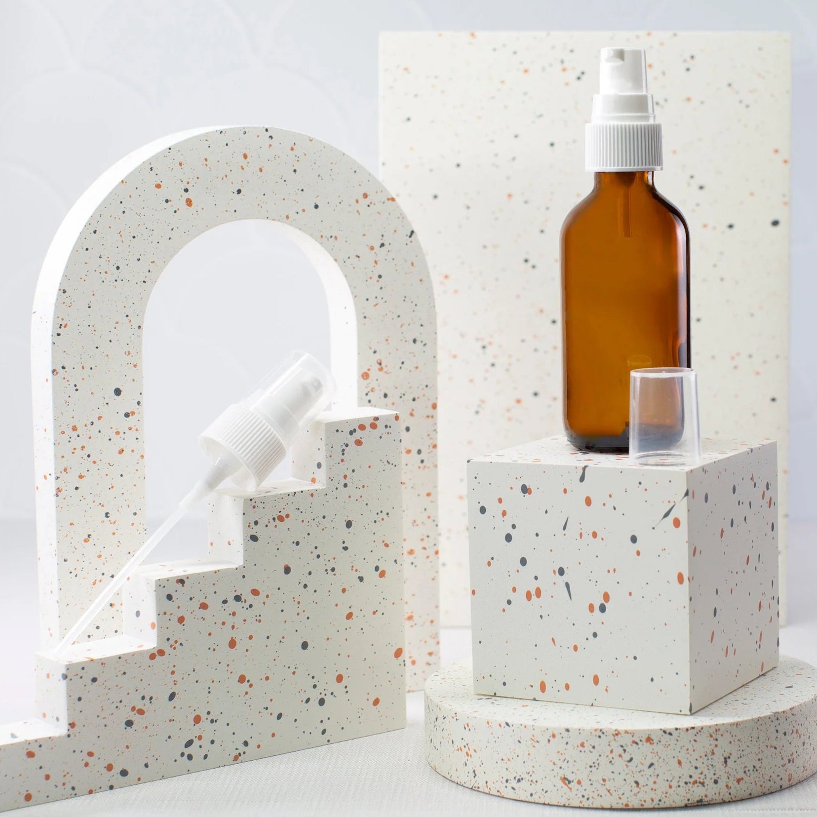 All Things Being Eco - 2 oz Amber Glass Bottle With Treatment Pump