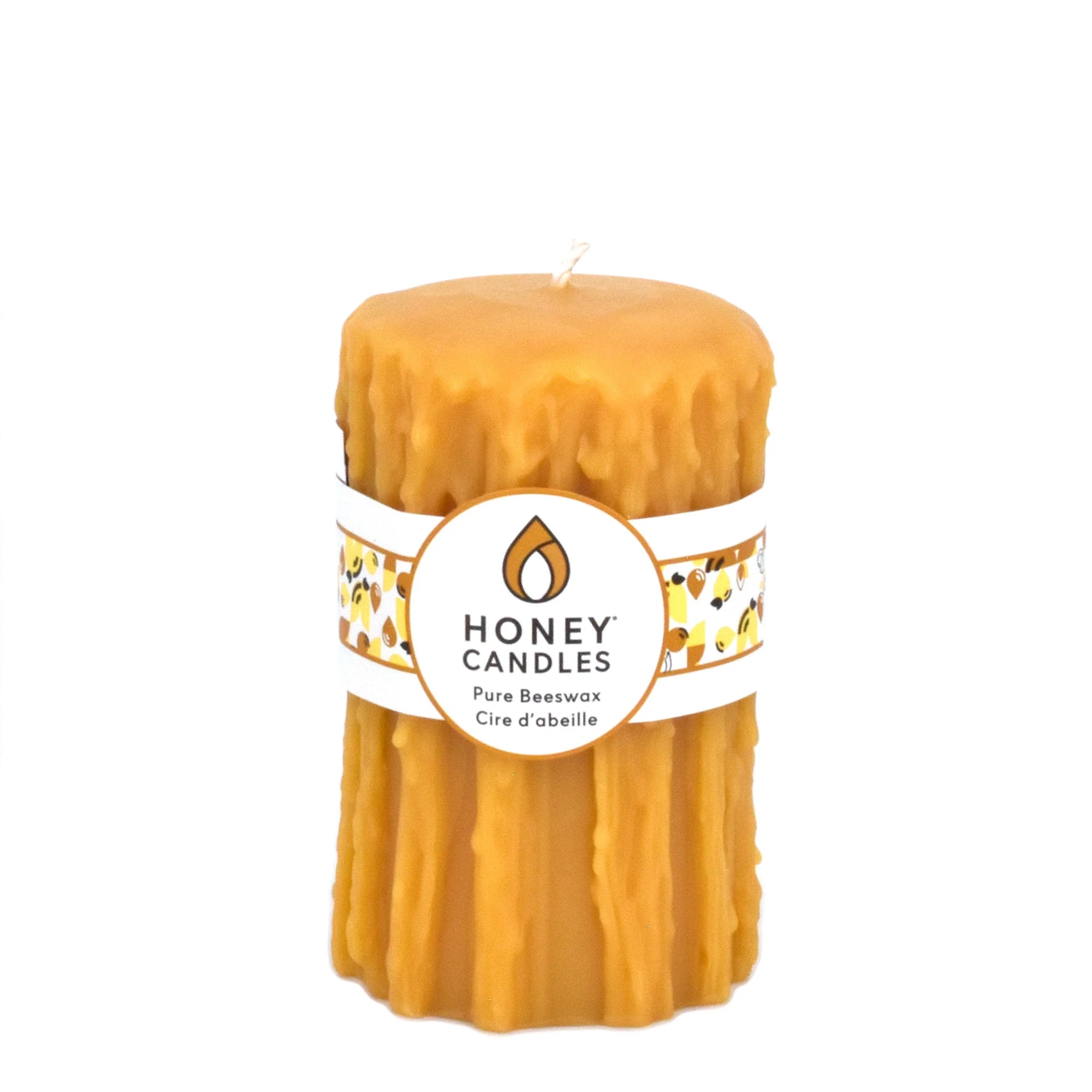 Honey Candles - 5" Heritage Drip Natural Round Pillar