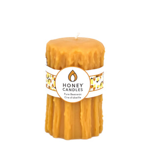 Honey Candles - 5" Heritage Drip Natural Round Pillar