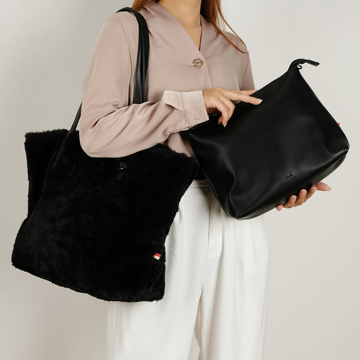 Co-Lab - Reversible Gem Tote - all things being eco chilliwck - vegan fur leather look