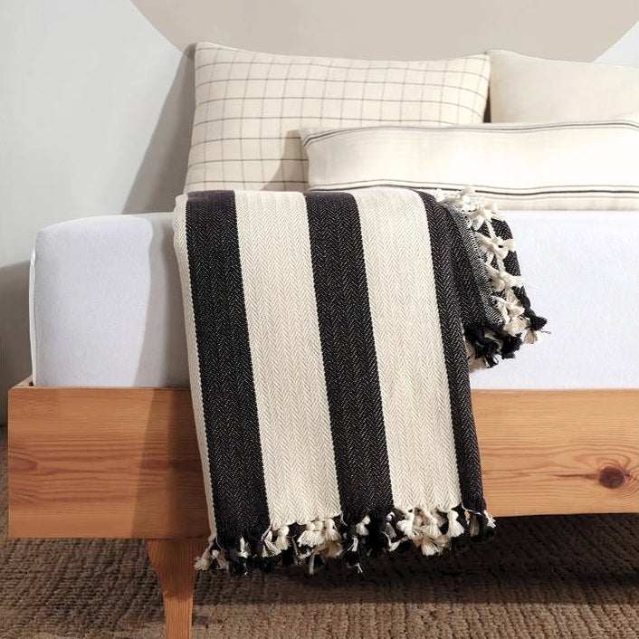 MOA - Minimalist 100% Turkish Cotton Throw Blanket - all things being eco chilliwack - organic cotton bedding