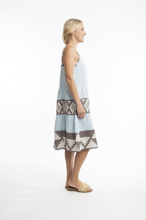 Orientique - Linen Strappy Dress - all things being eco chilliwack canada - women's clothing and accessories boutique