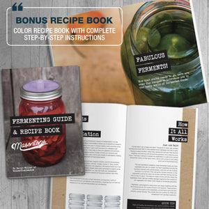 Masontops - Complete Regular Mouth Fermentation Kit - all things being eco chilliwack - ferment your own vegetables - guide - recipe book