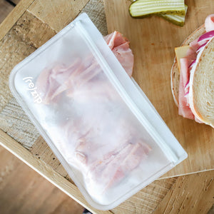 (re)zip - Lay Flat Lunch Leakproof Reusable Half Gallon Deli Bags 4 Pack