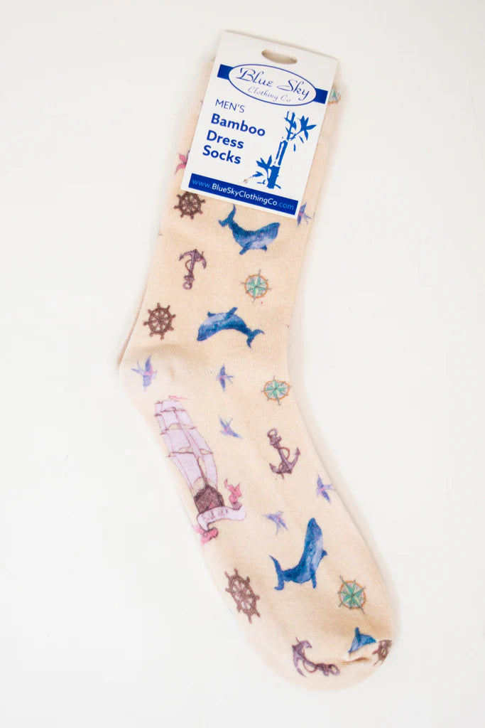 Blue Sky - Men's Printed Bamboo Dress Socks