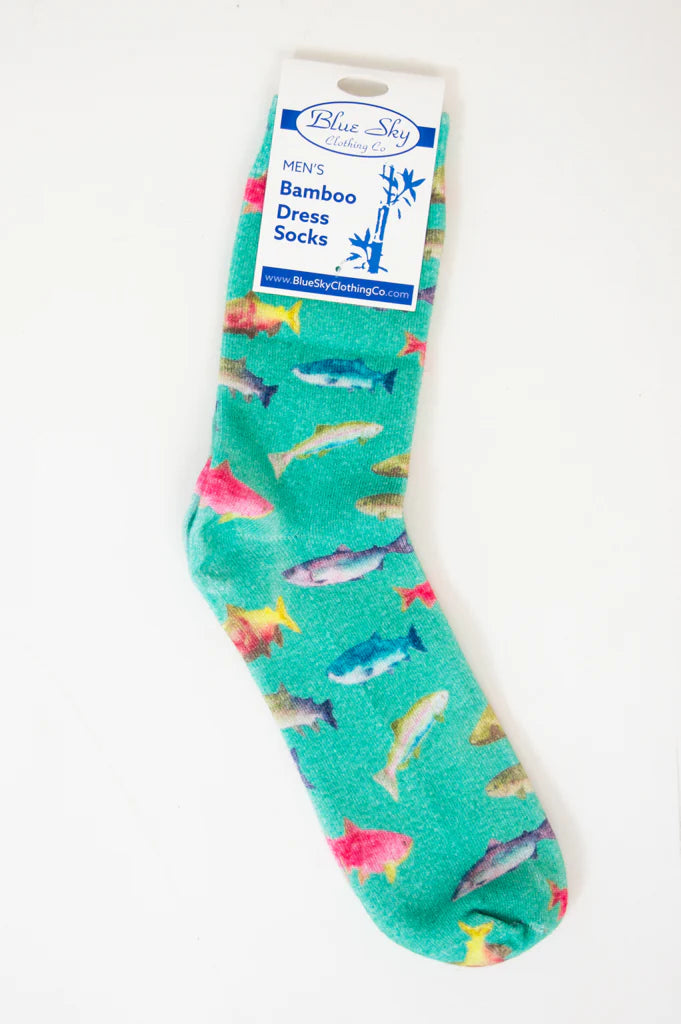 Blue Sky - Men's Printed Bamboo Dress Socks