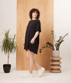 Known Supply - Wyatt Shirt Dress - all things being eco chilliwack canada - women's organic and fair trade fashion and accessories store - black