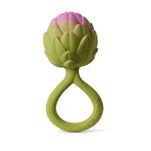 Oli & Carol - Natural Rattle Toys - all things being eco chilliwack - natural rubber teething toys - artichoke