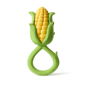 Oli & Carol - Natural Rattle Toys - all things being eco chilliwack - natural rubber teething toys - corn