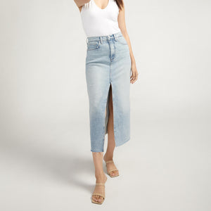 Silver Jeans - Front-Slit Midi Jean Skirt