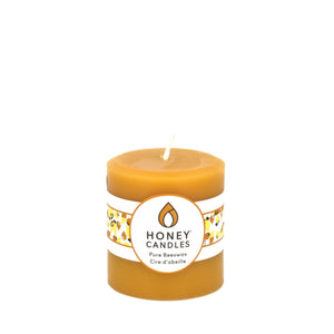 Honey Candles - 3" Round Pillar Beeswax Candle