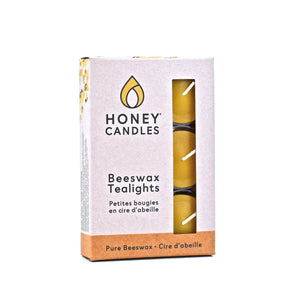 Honey Candles - 6 Pack Tealight Natural Beeswax Candle - Clear Cup