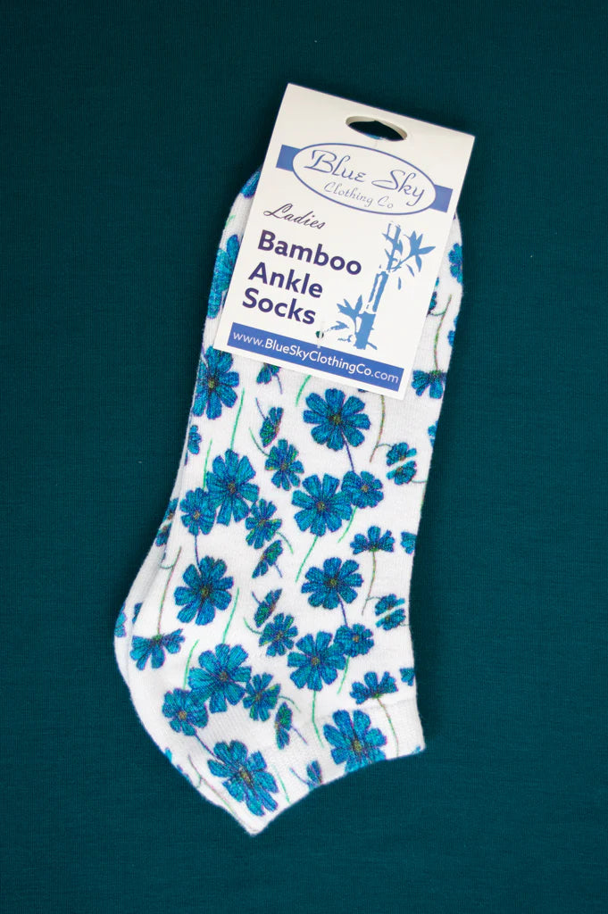 Blue Sky - Ladies Printed Bamboo Ankle Socks