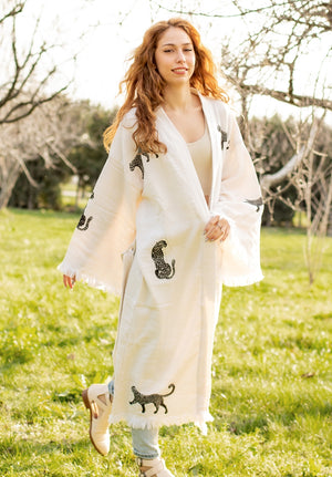 Organic Cotton Lounge Kimono Cardigan