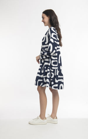 Orientique - Organic Cotton Printed Cord Layered Dress