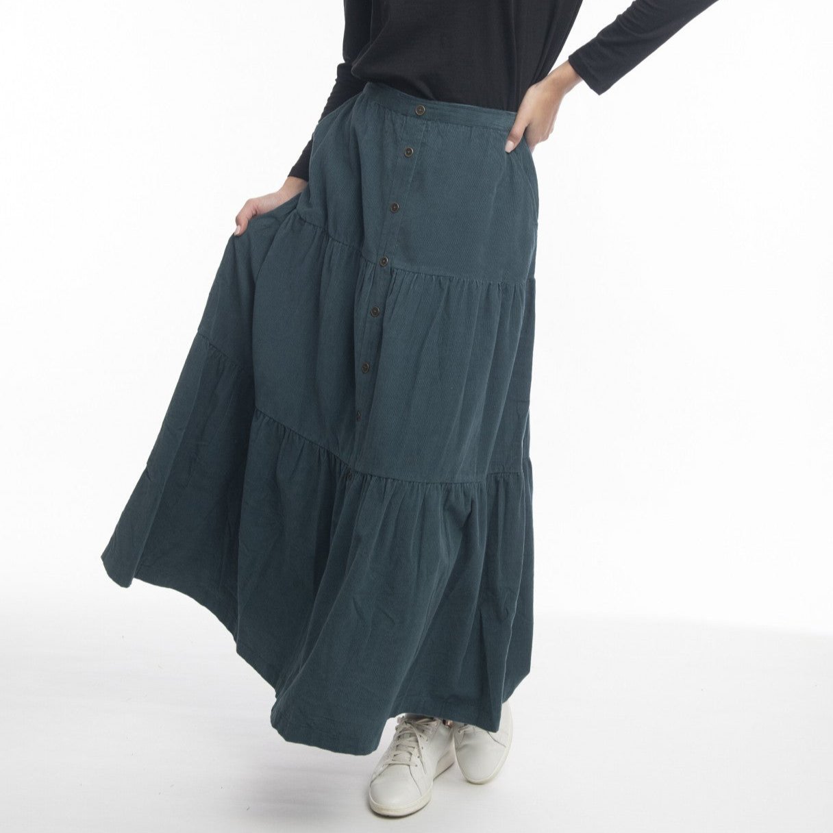 Orientique - Organic Cotton Cord Layered Skirt