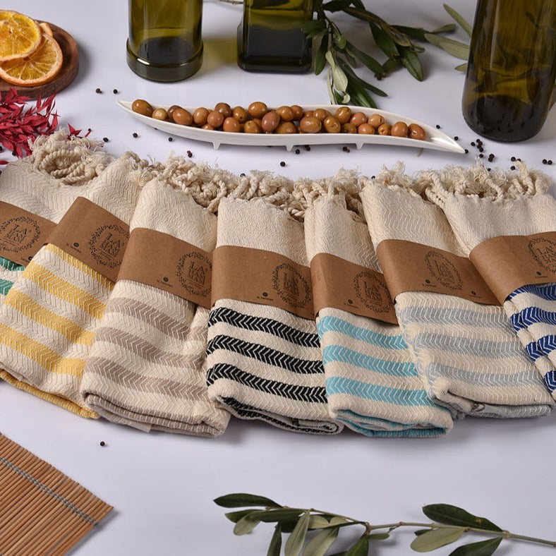 La Hammam - Cavus Zigzag Turkish Cotton Kitchen/Hand Towel