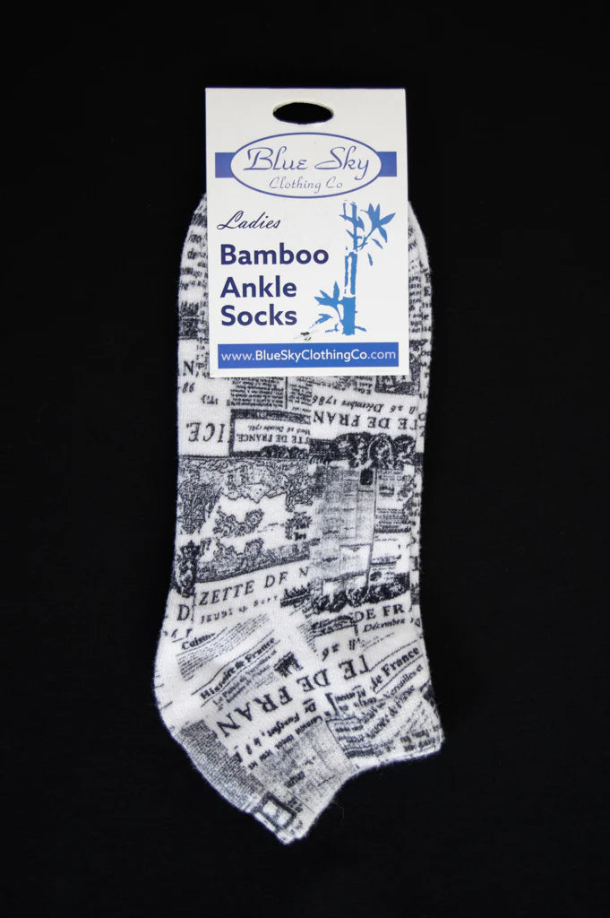 Blue Sky - Ladies Printed Bamboo Ankle Socks