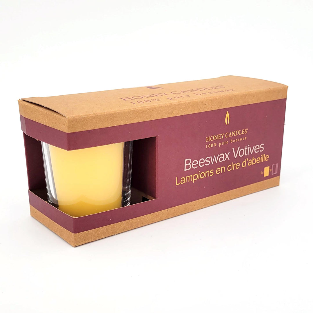 Honey Candles - 3 Pack Votives Natural Beeswax Candle