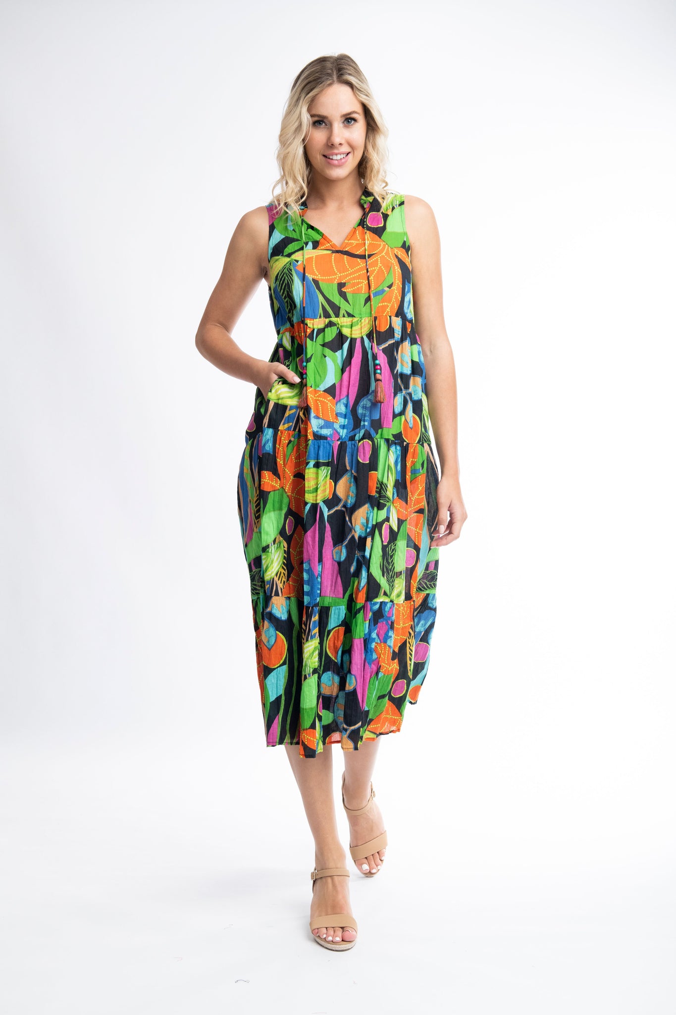Orientique - Nicossia Midi Dress - all things being eco chilliwack canada