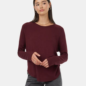 tentree - Soft Eco Terry Shirttail Crew - mulberry