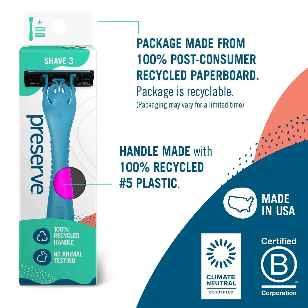 Preserve - Shave 3 Razor System | Made From Recycled Yogurt Containers ...