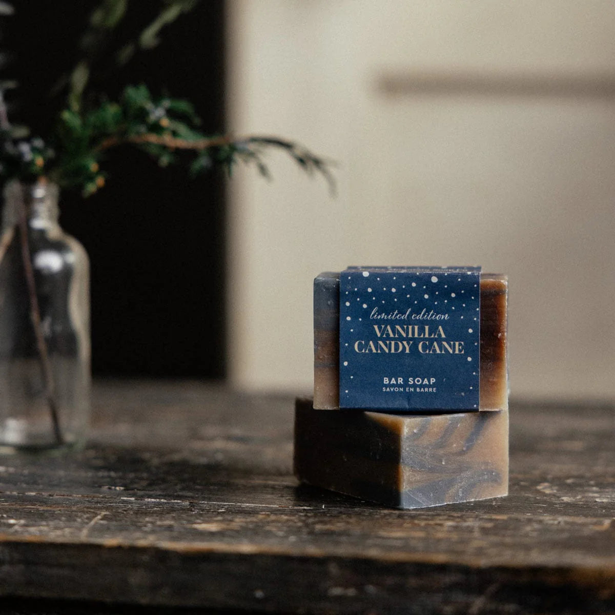 Rocky Mountain Soap Company - Vanilla Candy Cane Bar Soap - all things being eco chilliwack