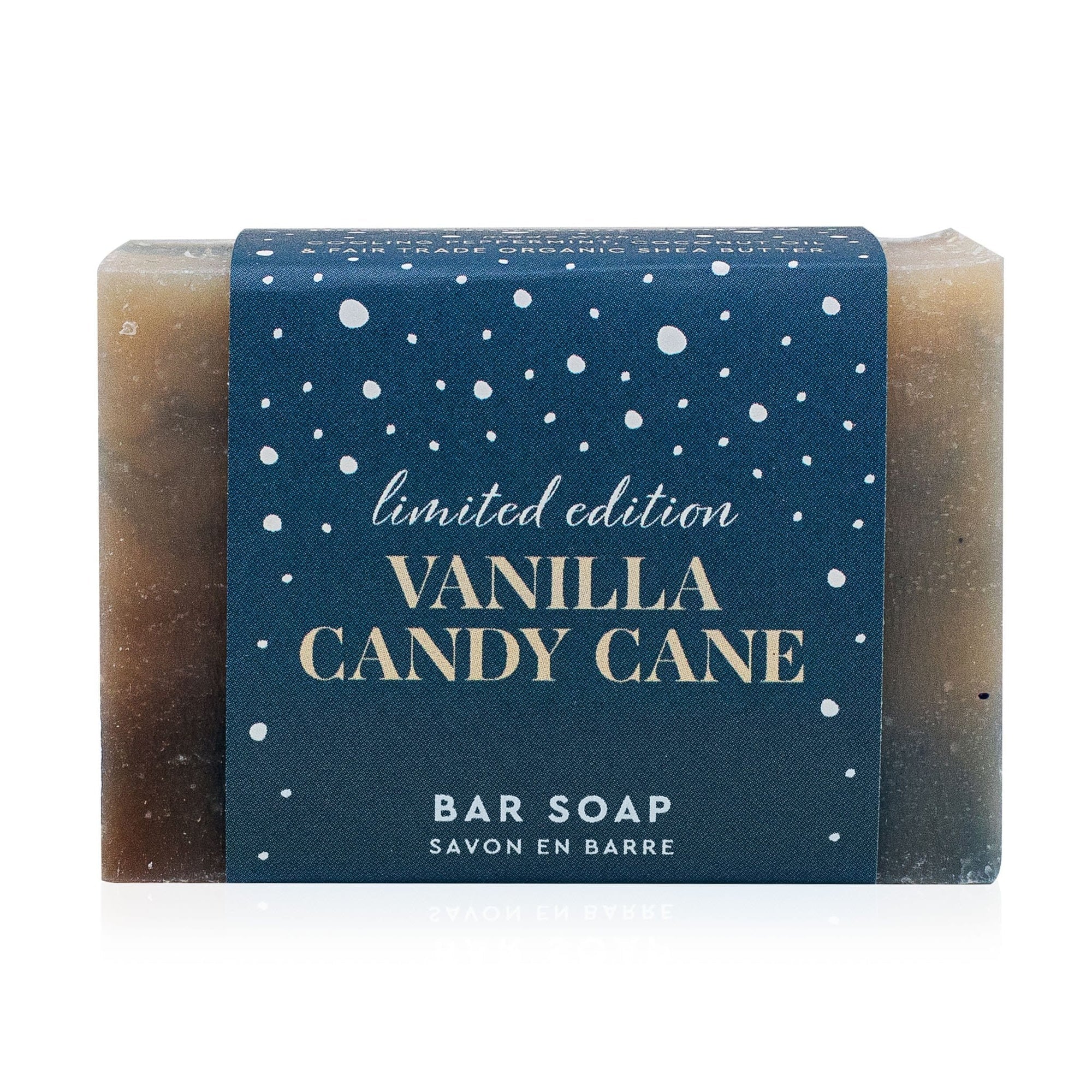 Rocky Mountain Soap Company - Vanilla Candy Cane Bar Soap - all things being eco chilliwack - natural and organic hand made soaps
