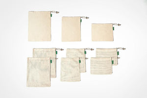 EcoRoots - Organic Cotton Reusable Produce Bags Set of 9 All Things Being Eco