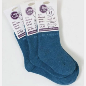 Blue Sky - Little Ones Merino Wool Socks Natural Children's Socks All Things Being Eco