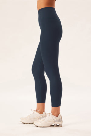Girlfriend Collective - Ribbed High Rise 23.75 Leggings Midnight - women's clothing and accessories store - gym leggings