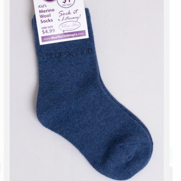 Blue Sky - Little Ones Merino Wool Socks Natural Children's Socks All Things Being Eco