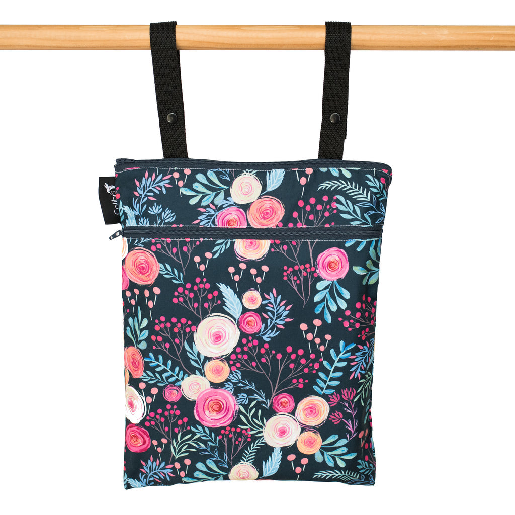 Colibri - Double Duty Wet Bag - Roses Pattern - All Things Being Eco - Zero Waste
